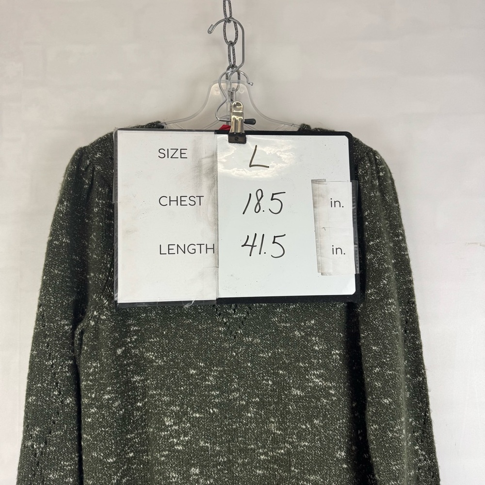 Talbots Womens‎ Green Marled Knit Long Sleeve Sweater Dress Size L NWT - Picture 3 of 12